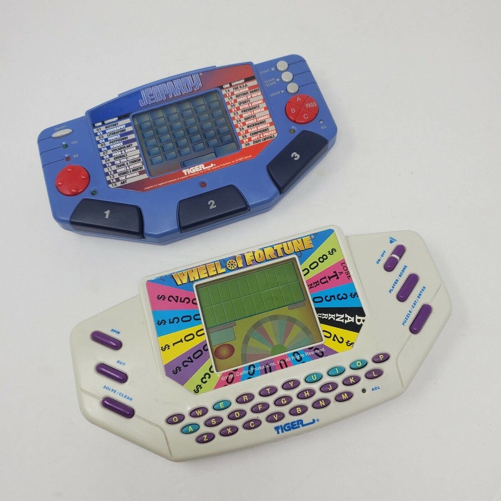 Wheel of Fortune & Jeopardy Handheld Games 1995 2001 Tiger Electronics